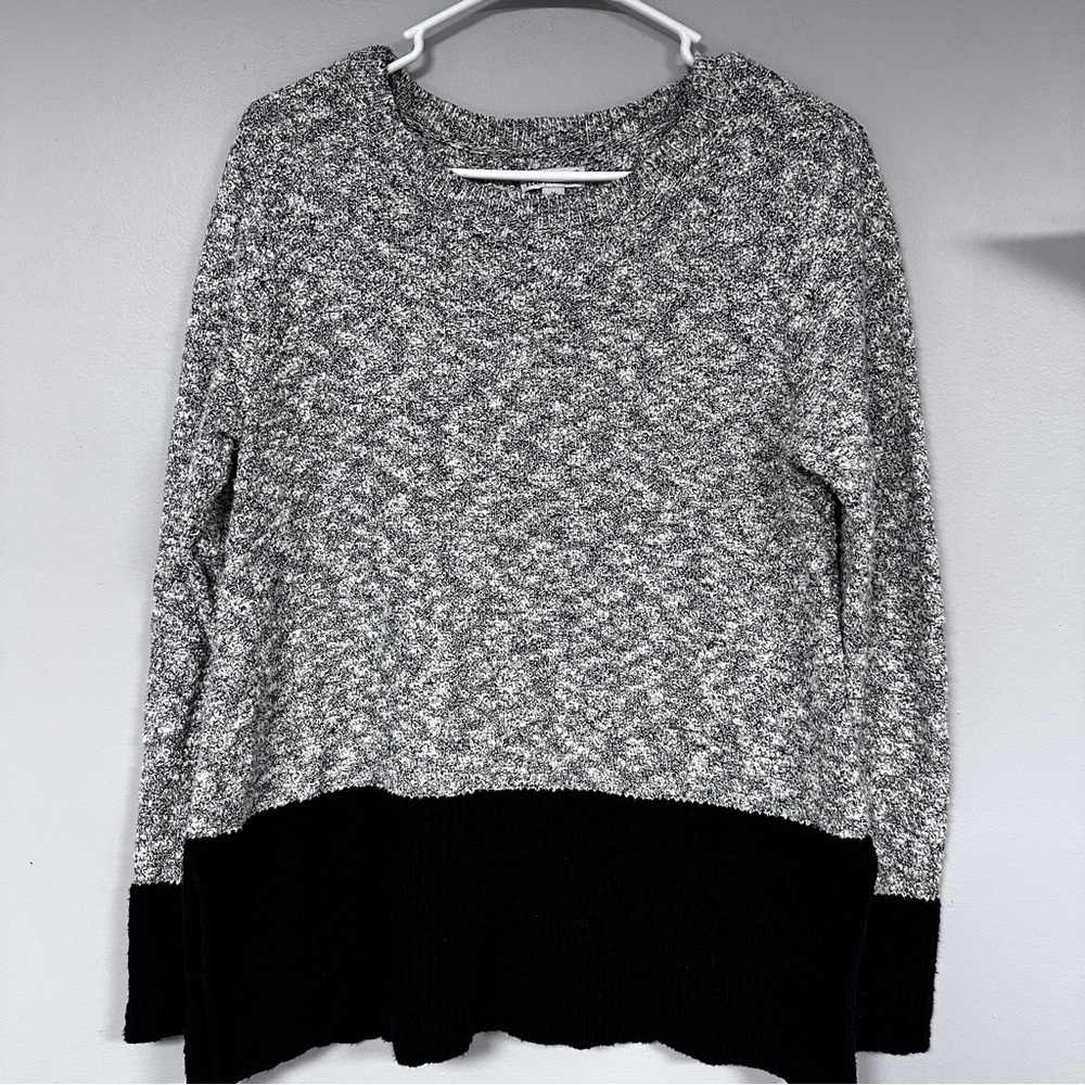 L.L. BEAN SIGNATURE COLORBLOCK WARM COTTAGE COTTON / LINEN BLEND KNIT SWEATER